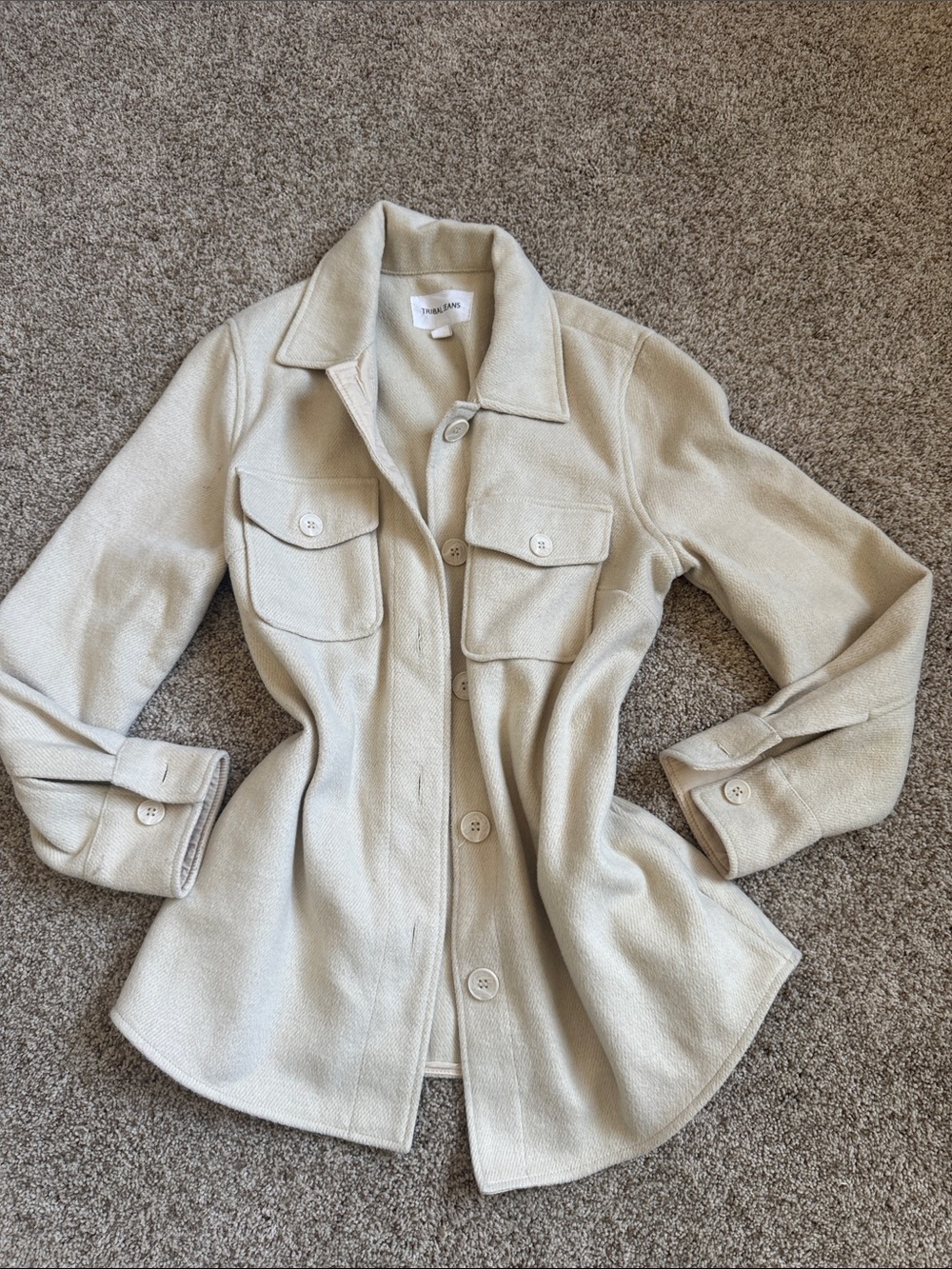 Tribal Jeans Women’s Cream Button-Front Shacket, size small